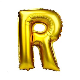 Lepep 40 cm Gold Balloons Numbers from 0 to 9 Letters from A to Z Party Decoration Balloons for Birthday Baby Shower Bridal Shower Wedding Prom Decoration Foil Balloons (Letter R)