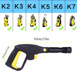 Pressure Washer Gun for Karcher, Replacement Pressure Washer Gun High Pressure Washer Spray Gun for Karcher K2 K3 K4 K5 K6 K7 Hose Quick Connect System