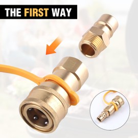 GOLD DEER 1/2 Inch Natural Gas Quick Connect Fittings Gas Propane Hose Quick Disconnect Kit Natural Propane Hose Quick Connect for Grill Pizza Oven Heater and More Low Pressure Appliance