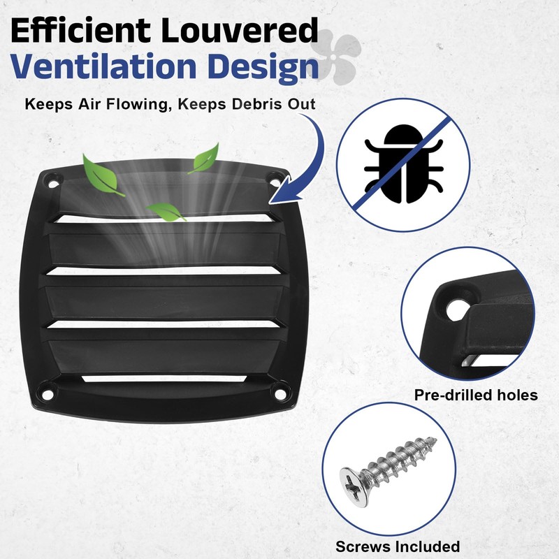sourcing map 1 Pcs Boat Vent Cover, 5.31x5.31 Inches Plastic