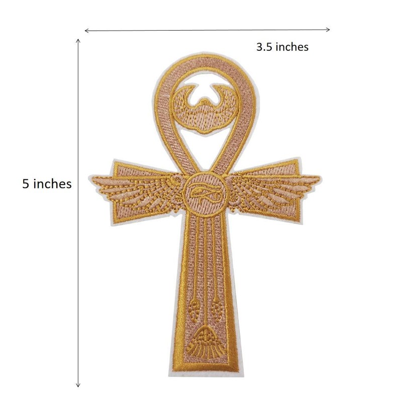 Cute-Patch Ankh Egyptian Cross Sign Logo Embroidered Iron on Patch