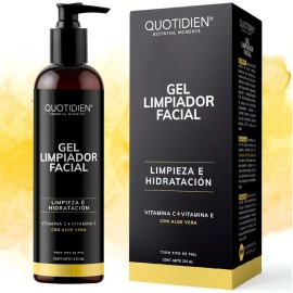 Gel Limpiador Facial Con Vitamina C + Vitamina E + Aloe Vera - Cuidado Facial - Skin Care Todo Tipo De Piel - Limpiador Purificante - Aclara - Acne - Oil Free - Skincare Limpieza Facial Piel Grasa
