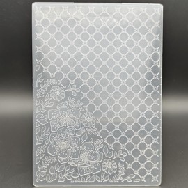 Plastic Embossing Folder 5x7 Inch Roses on Net Paper Crafts Plastic Textured Impressions for Card Making Scrapbooking