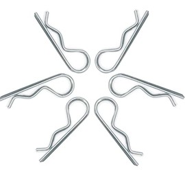 Yoliko 6Pcs Heavy Duty Hitch Pins Clip R Clips Spring Retaining Wire Hair Pins Cotter Pin Strong Spring Tension Large Carter Pin R Clip Large for Trailer Tractors Mower Carts Truck Pin Clip M3.5x75mm