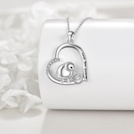 VENACOLY Kiwi Bird Necklace 925 Sterling Silver Kiwi Bird Pendant Jewellery Gifts for Women Kiwi Bird Lovers, Sterling Silver