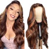 AiPliantfis Body Wave Human Hair Wig, Brown, 4x4 Real Hair