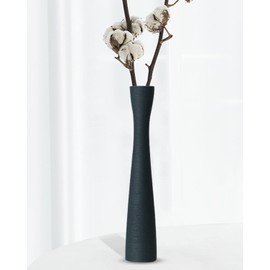 MZYOUHUO 16.5 Inch Tall Skinny Ceramic Flower Vase, Dark Gray, 100% Handmade, Excellent Quality, Ideal for Home Decoration, Wedding, Birthday, Event, Centerpiece, Table, Floor Vase