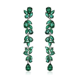 EVER FAITH Rhinestone Crystal Chandelier Dangle Earrings Art Deco Marquise Teardrop Long Dangle Drop Earrings for Women Bridal Wedding Prom Clear Silver Tone, Crystal, Cubic Zirconia