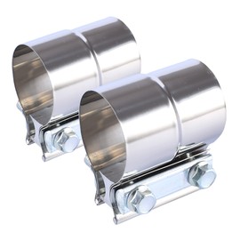 BATONECO 3 Inch Lap Joint Exhaust Band Clamp Exhaust Repair Preformed For Exhaust Pipe Connection Stainless Steel (3" 2 Packs) Metallic