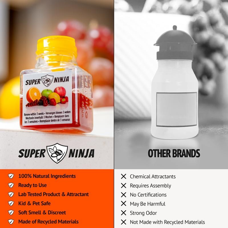 Super Ninja Fruit Fly Trap - Highly Effective Indoor Traps