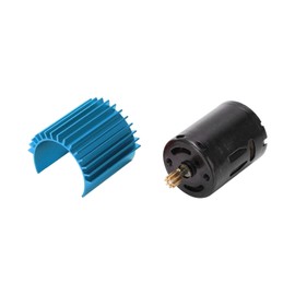370 Brushed Motor, Heat Dissipation High Speed 2 Speed 370 Brushed Motor High Performance Metal Gear with Heat Sink for WPL RC Car(blue)