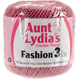 Aunt Lydia Fashion Warm Rose Crochet - 3 Pack of 150y/137m - Cotton - Gauge 3 - Crochet