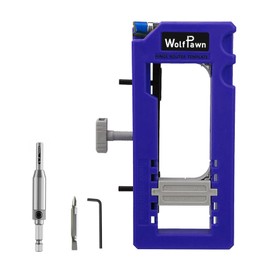 WolfPawn Door Hinge Jig, Mortiser, Blue Clamping Jig, Easy Use and Installation Kit,Widely Applicable Router Template Fits for Door Hinge 3”to 5” Length and 1/4”or 5/8” Thickness