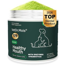 Polvo Dental Natural para Eliminar La Placa: Cuidado Dental Y Tratamiento Del Mal Aliento para Perros Y Gatos. Polvo Limpiador para Dientes Y Encías S