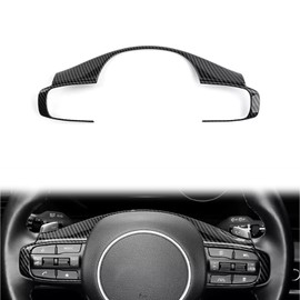 FUEISOF For Kia Sportage NQ5 2021-2024 Carbon Fibre Style Black ABS Steering Wheel Cover Car Steering Wheel Sticker Cover Interior Accessories
