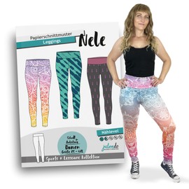 JULENDO Sewing Pattern Leggings Nele Size XS - 4XL | Paper Sewing Pattern for Women with Sewing Instructions