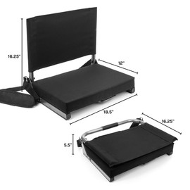 Cascade Mountain Tech Deluxe Stadium Seat, One Size, Black Ultra Padded