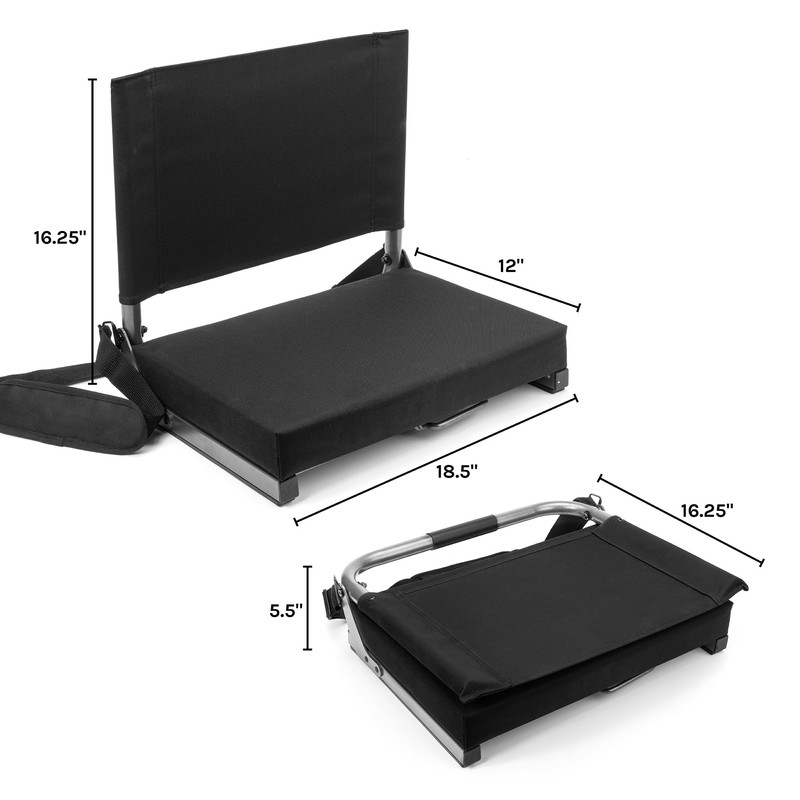 Cascade Mountain Tech Deluxe Stadium Seat, One Size, Black Ultra