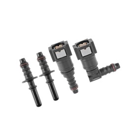 Partuto 2 Set 5/16" 7.89mm SAE to 5/16" 8mm Nylon Fuel Line Hose Quick Release Connector Disconnect Hose Straight 90 Degree Replacement