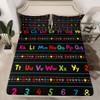 ABC Alphabet Bed Sheet Set Twin, Alphabet Numbers Fitted Sheet