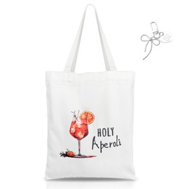 ZMDMAH Aperol Spritz Baumwolltasche, 35 x 40 cm Stoffbeutel Bedruckt Aperoli Geschenk Holy Aperoli Jutebeutel, Einkaufsbeutel Mädchen Geschenkidee Sommerfeeling zu Jeder Jahreszeit