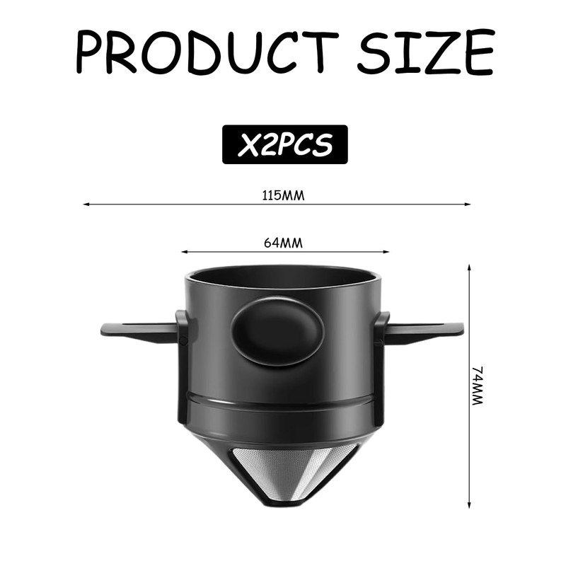 2 Pieces Coffee Filter Cup, Coffee Filter, Filter Cup Holder,