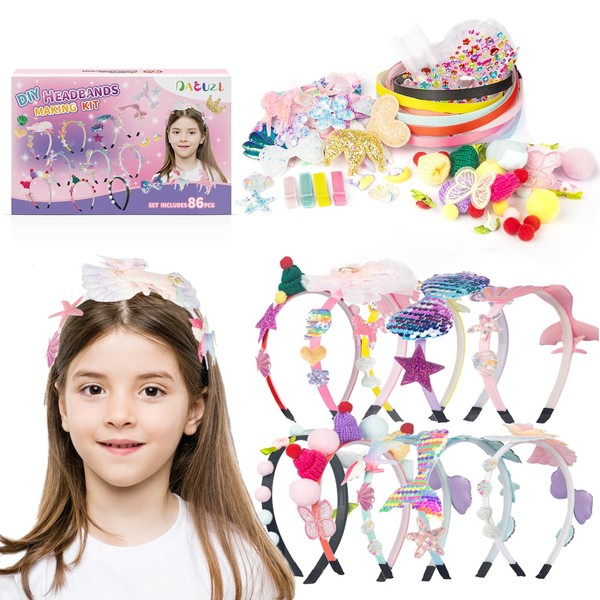 DAOUZL DIY Hair Accessories Set, Gift Girls 5 6 7 8 9 10 11 Years, Craft Girls, Craft Set Children from 4 Years, Hair Accessories Girls, Guest Gift Children's Birthday Party for Girls