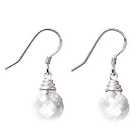 Franki Baker 925 Sterling Silver Dainty Rock Crystal Gemstone Earrings Length: 2.5cms