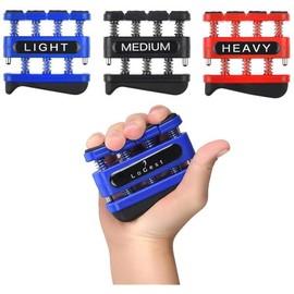 손가락 강화기 - 팔뚝과 손 강화기를 위한 운동 기구 음악가, 암벽 등반 및 를 핸드 그립 [3 Pack - Blue Black Red] Finger Strengthener - Exercise Equipment for Forearms and Hands for Musicians, Rock Climbers, and Hand Grip [3 Pack - Blue Black Red]