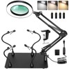 MagnieOpti Helping Hands Soldering Station, 10X Magnifying Glass with Light