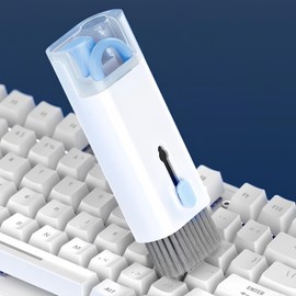 Electronic Screen 7 in 1 Keyboard Cleaner kit, Laptop Cleaner with Brush, Portable Multifunctional Cleaning Tool for Airpods pro/Laptop/Phone/Computer/Screen with 5ml Touchscreen Cleaners Mist (Blue)