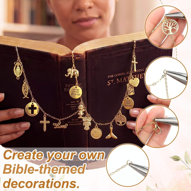 VioraWhite 1 Set 1 Set 346 Pcs DIY Bible Charm