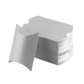 JIHUOO 100 Pcs Wedding Creative Pillow Box Candy Gift Box Wedding Favor Box Folding Candy Box for Wedding Silver