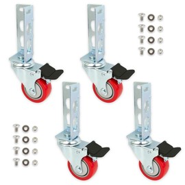 Tool Guy Republic 4pc Storage Rack Caster Wheels (Adapts to Boltless Self Locking Shelving Racks)