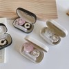 RURAUOGR Cute Contact Lens Case, Flower Design Pearl Inlay Glasses