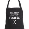 Second Ave Unisex Funny I'll Feed All You Black Apron