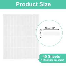 MECCANIXITY 45 Sheets Barcode Label 1.8 x 0.5 inch Printable Laser and Inkjet Labels Address Labels for Copier Mailing Shipping Labels File Folders Envelopes, 44 Per Page, 1980 Labels