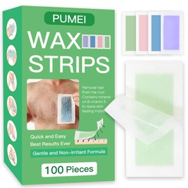 Wax Strips 100 Strips body wax strips Wax Strips for Hair Removal Facial Hair Removal for Women Waxing Kit for Face, Body, Arms, Legs, Chest, Back, Bikini & Brazilian 12 bagsCalming Oil Wipes (100)