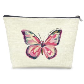 Udinaz Pink Butterfly Makeup Bag, Coquette Makeup Bag, Butterfly Gifts for Women, Gifts for Butterfly Lovers, Aesthetic Makeup Bag, Coquette Stuff, Butterfly Cosmetic Bag Makeup Pouch