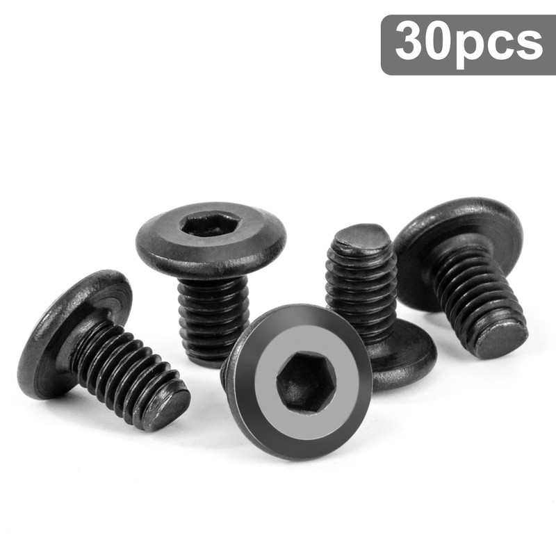 Tunejoy Flat Head Screws Black M6 x 10 mm Flat