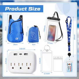 Tenceur 11 Pcs Cruise Accessories Kit 4 Carnival Cruise Luggage Tag 2 Lanyard 1 Power Strip 2 Phone Pouch 2 Folding Schoolbag(Classic)