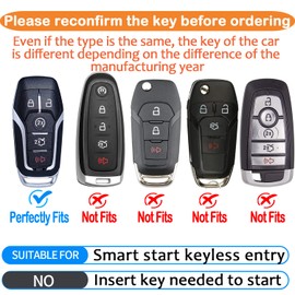 Bqepe - Llavero para Ford Fusion 2013-2016 Ford Mustang F-150 Explorer, funda inteligente para llave, Azul, 5 button