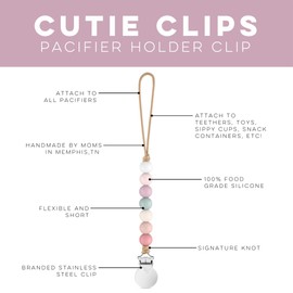 Ryan & Rose Pacifier Clip Georgia - Silicone Pacifier Clip baby boy baby girl binky paci clip baby pacifier holder binkie clip binky clips newborn baby care baby pacifier clip (Blossom)