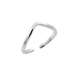 Sterling Silver 925 Chevron V Shape Knuckle Ring Adjustable Above Band Midi Ring for Women Jewelry