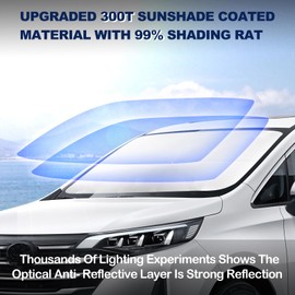 Car Window Sun Shade Front Windshield Compatible with Toyota Tundra New 2025 2024 2023 2022 2021-2007 Custom Fit Limited SR5 Platinum TRD Pro Pickup 2020 2019-2007 Sunshade Shield Cover Window Visor