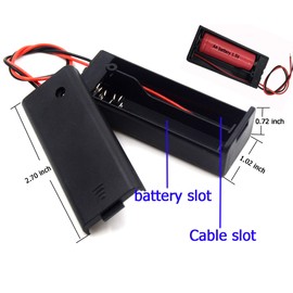 LAMPVPATH (Pack of 5) Single AA Battery Holder with Switch and Cover, 1 AA Battery Holder with Cover and Switch, AA Battery Holder with Leads Wires
