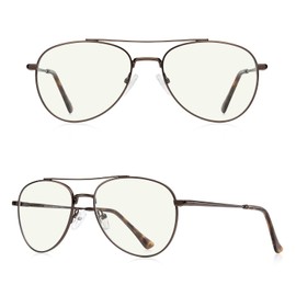 RB.Pilot Blue Light Aviator Reading Glasses for men Women Metal Frame Spring Temple