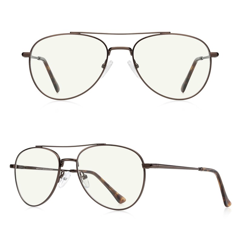 RB.Pilot Blue Light Aviator Reading Glasses for men Women Metal