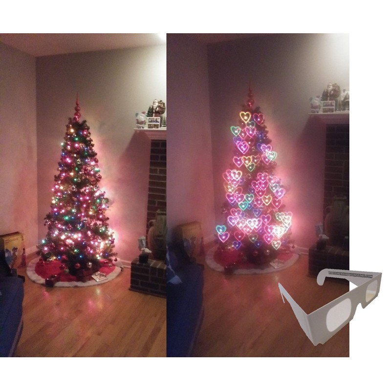 Fireworks Diffraction Glasses - 25 Rainbow Hearts (Plain White Frames)