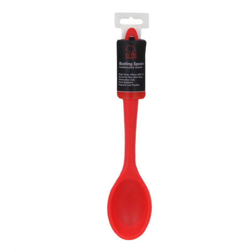 Chef Craft Premium Silicone Basting Spoon, 11 inch, Red
